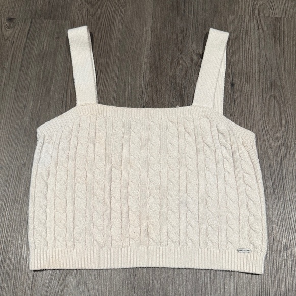 Hollister Cream Cable Knit Sweater Tank - Picture 1 of 6